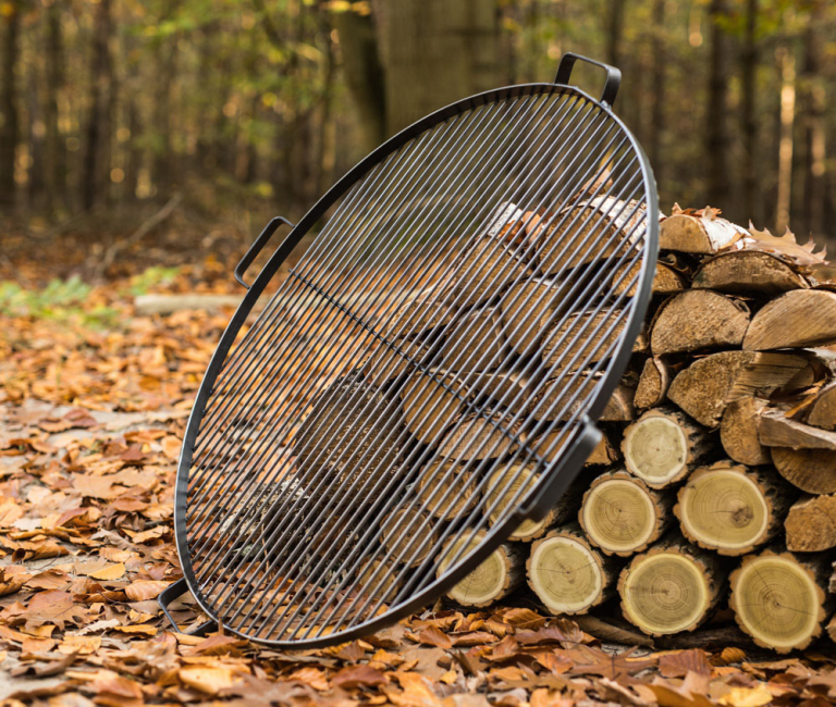 Natural Steel Grate with 4 Handles For Fire Bowl Cook King